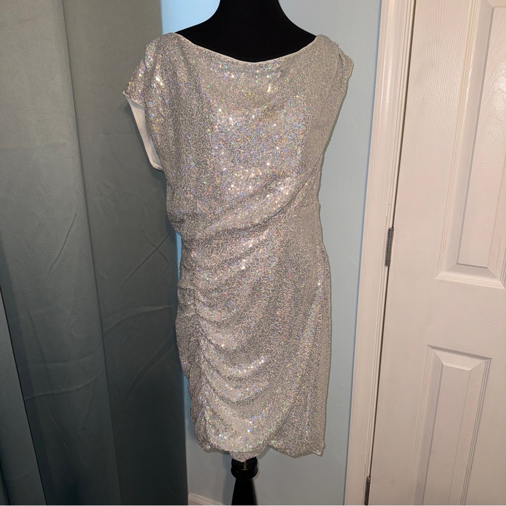 Grace Karin Silver Sequin Mini Dress